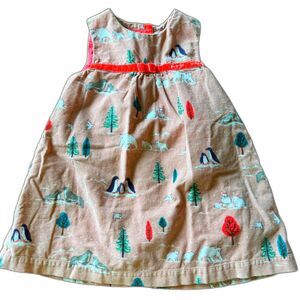 Baby Boden Pinafore Baby Doll Crushed Corduroy Girls Dress Polar Bears 18-24mo
